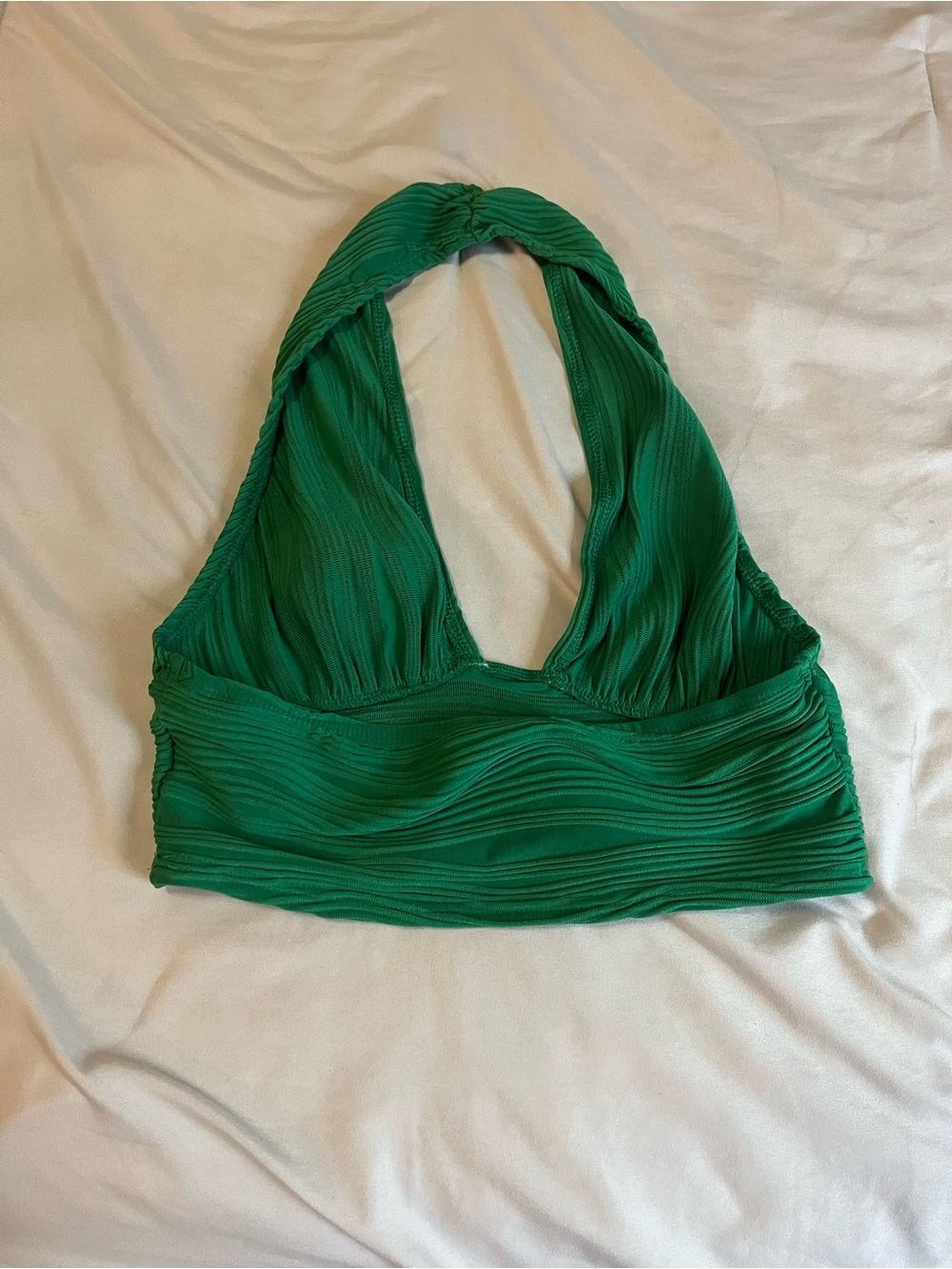 Textured Green Halter Top - Picture 2 of 3